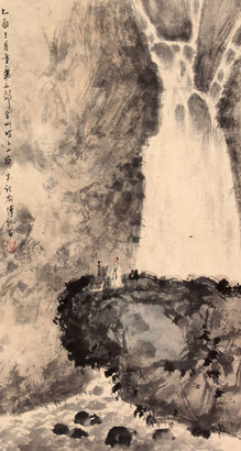 傅抱石 山水立轴