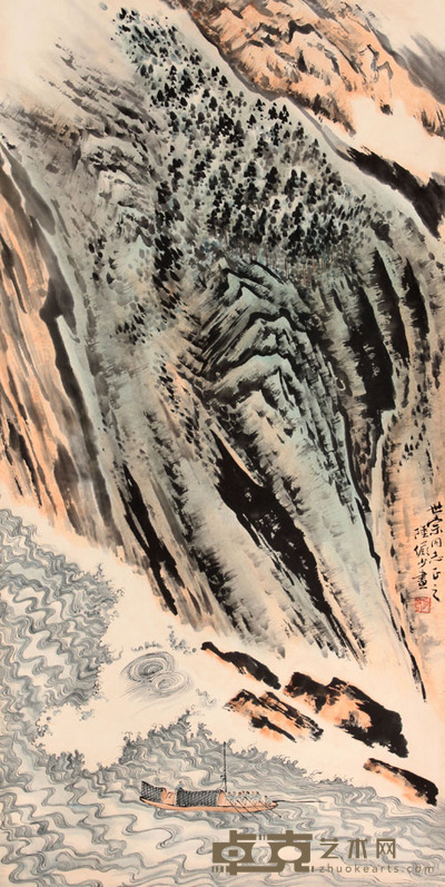 陆俨少 山水立轴 87×44