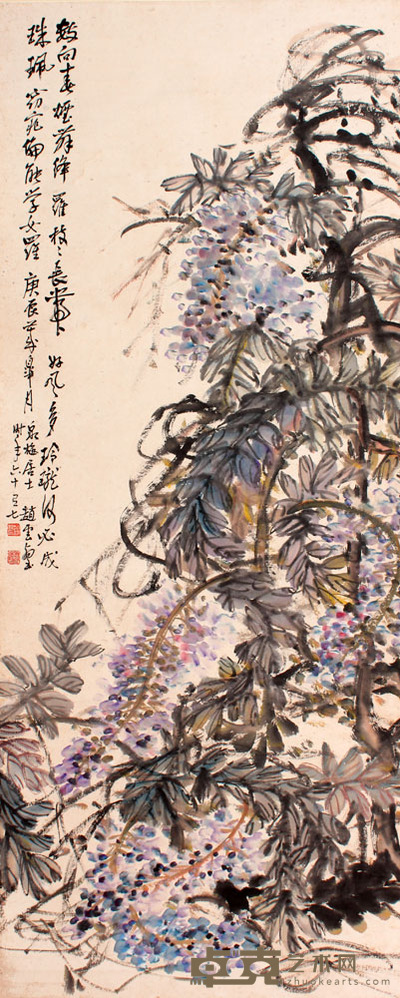赵云壑 花卉立轴 136×55