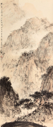 傅抱石 山水人物立轴