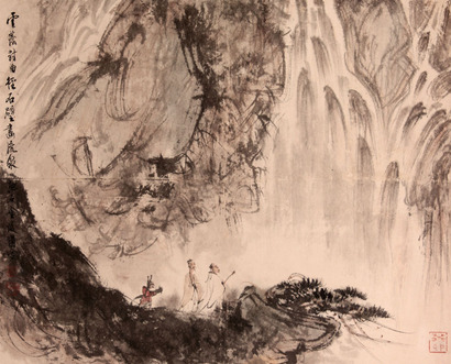 傅抱石 山水立轴