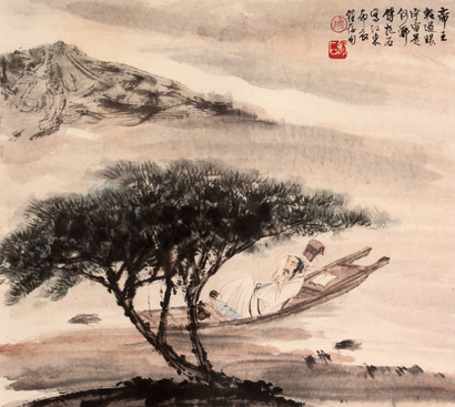 傅抱石 山水立轴