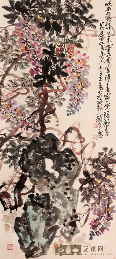赵云壑 花卉立轴 113×51