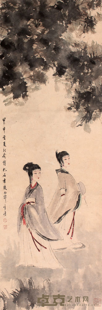 傅抱石 人物立轴 101×33