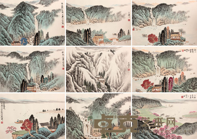 宋玉麟 山水册页 32×45×10