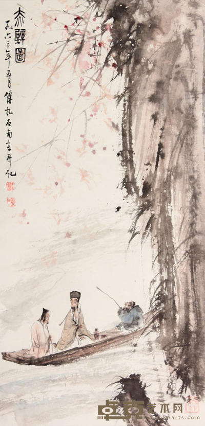 傅抱石 山水立轴 61×30