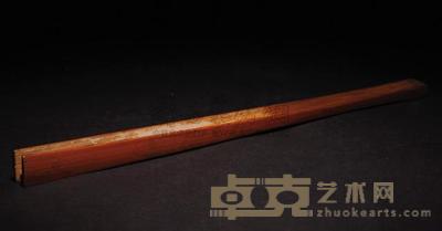 璞翁刻 海市盛楼扇骨 长32.0cm