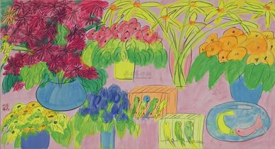 丁雄泉 1990年作 花花世界