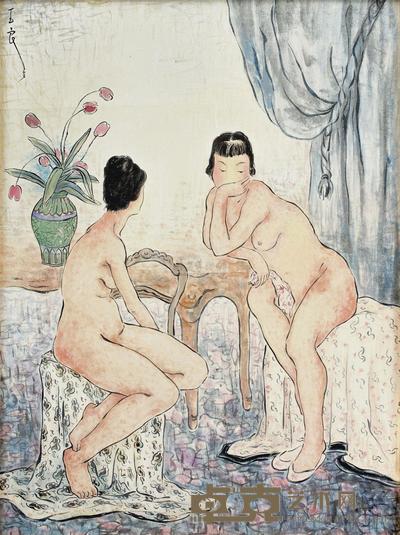 潘玉良 1963年作 双美娉婷 67.5×50cm