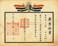 民国二十七年（1938年）天津特别市私立公善小学校·毕业证书