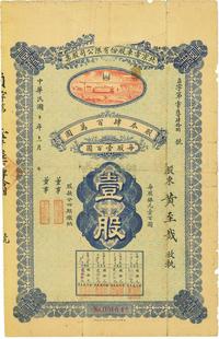 民国十年（1921年）北京电车股份有限公司股票