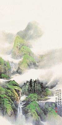 乐震文 山水 立轴