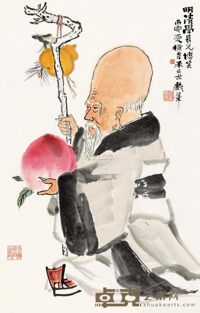 承名世 祝寿图 镜心 68×44cm