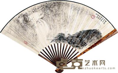 傅抱石 山水 成扇 