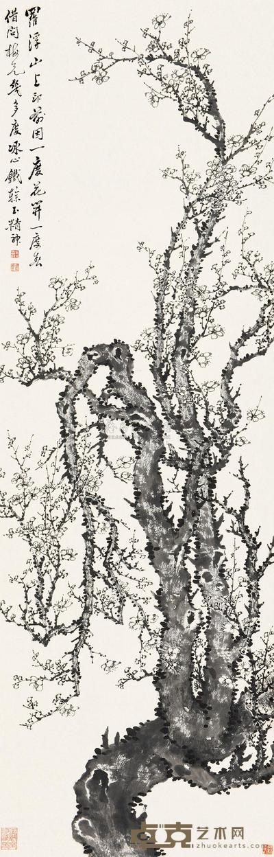 李吉寿 墨梅 立轴 139×45cm
