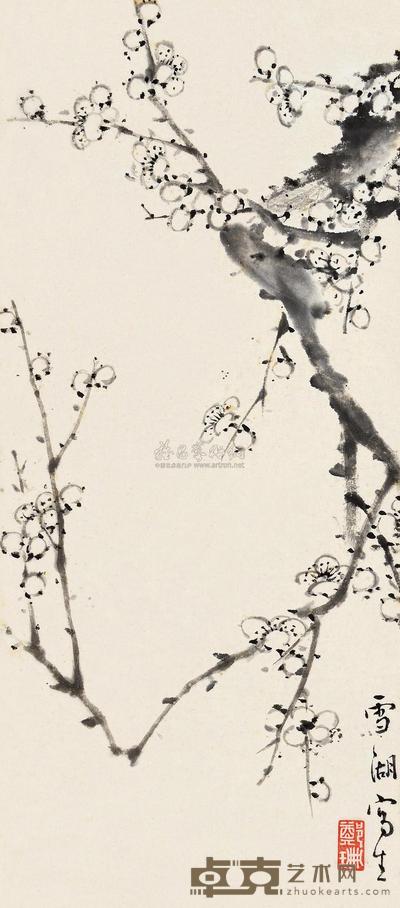 郑珊 墨梅 立轴 44×20cm