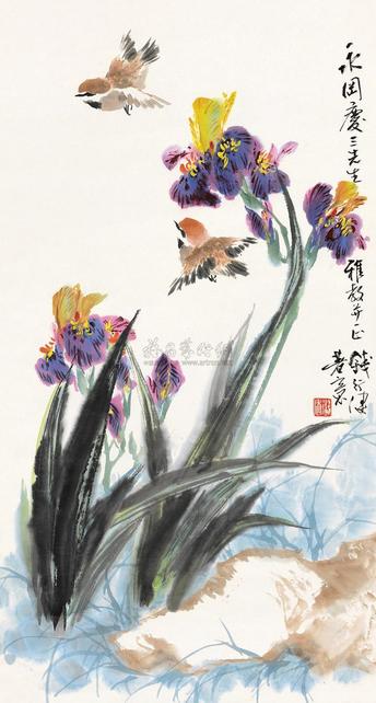 钱行健 花鸟 立轴