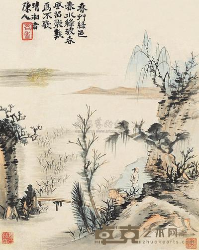 石涛 山水 镜片 38×31cm