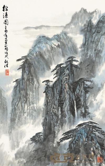 汪观清 山水 镜片 66×42cm