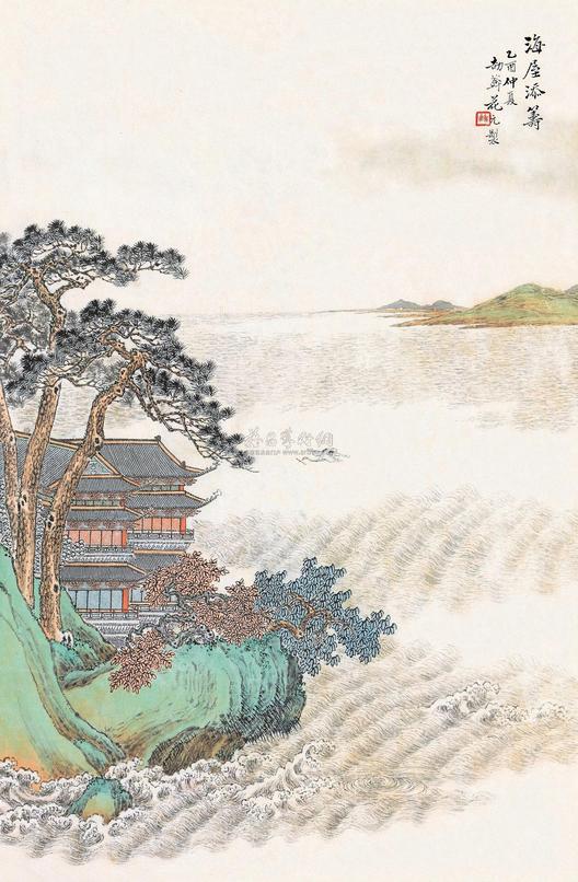 花元 海屋添筹 立轴