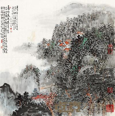 王克文 山水 镜片 68×70cm