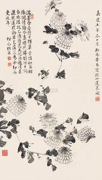 黄易 花卉 立轴