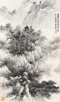 俞子才 山水 屏轴