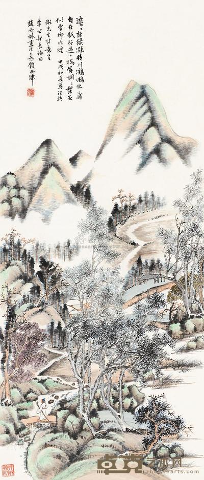 顾西津 山水 立轴 122×52cm