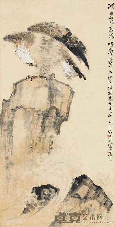 许士琪 鹰 立轴 132×67cm