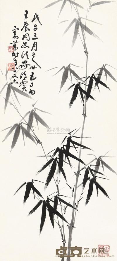 田桓 竹 立轴 67×30cm