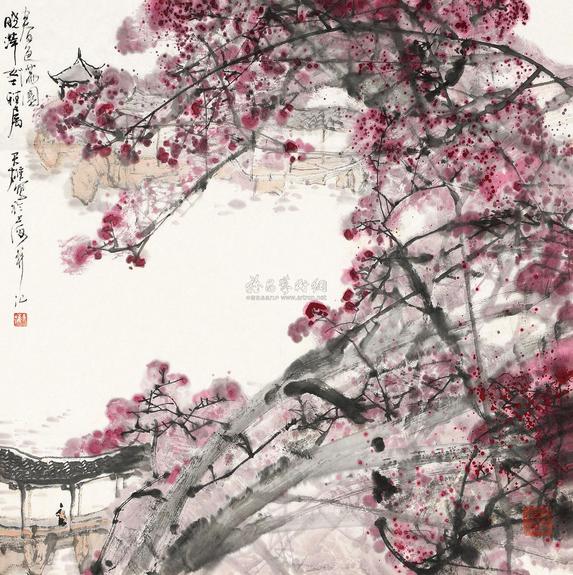 蔡天雄 山水 镜心