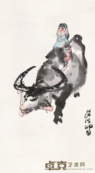 张道兴 牧归 立轴 63×35cm