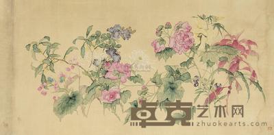 花卉折枝图 镜心 50×100cm