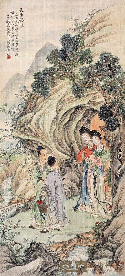 沈馥岩 天台仙境 立轴 104.5×47cm