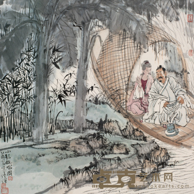 尉晓榕 尉晓榕的绘画（三）小红低唱 镜心 34.5×34.5cm