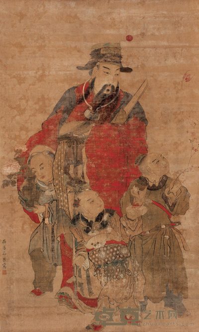 石渠 天官图 立轴 164×97cm