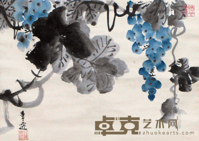 王季迁 葡萄 立轴 30×42cm