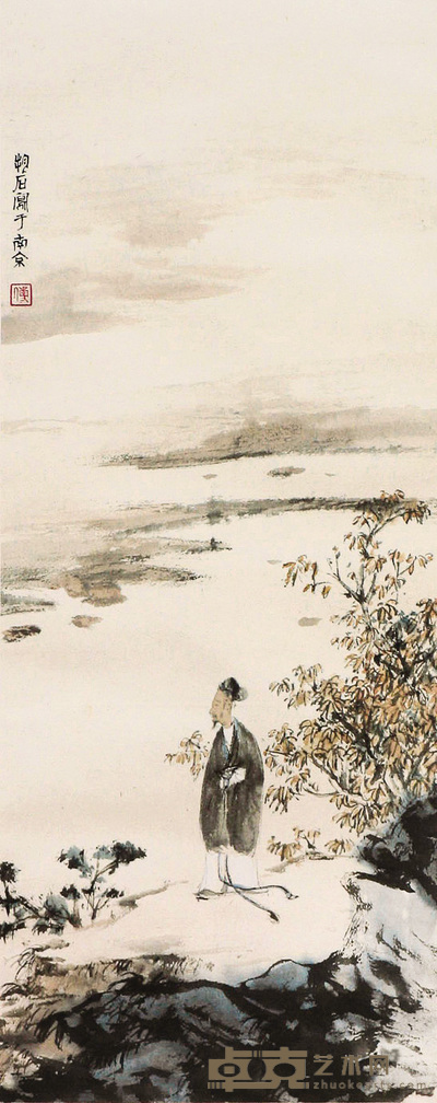 傅抱石 人物 立轴 62.5×25cm