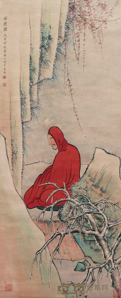 李凤公 罗汉 立轴 96×39cm