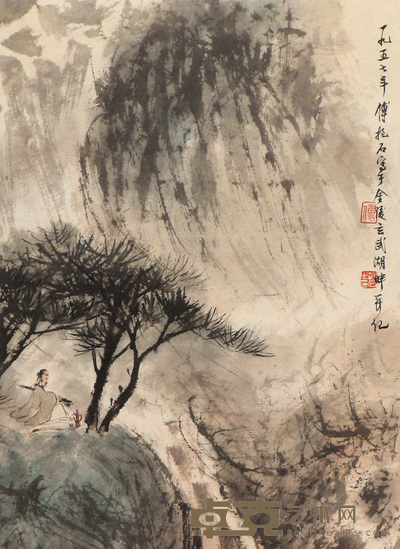 傅抱石 1957年作 山水 立轴 37×27cm