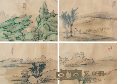 梁于渭 春夏秋冬 镜心（四开） 29×38cm×4