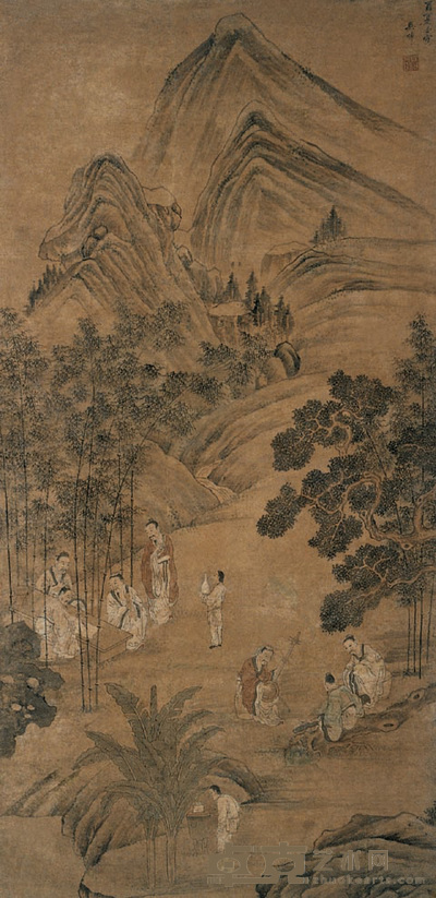 吴焯 山水 立轴 106×52cm