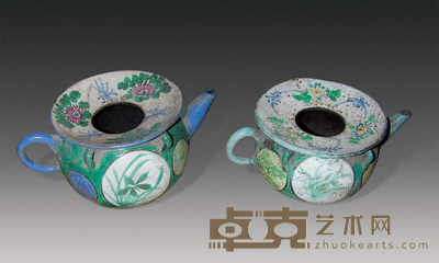 清 宜兴加彩壶（十件） 直径11cm