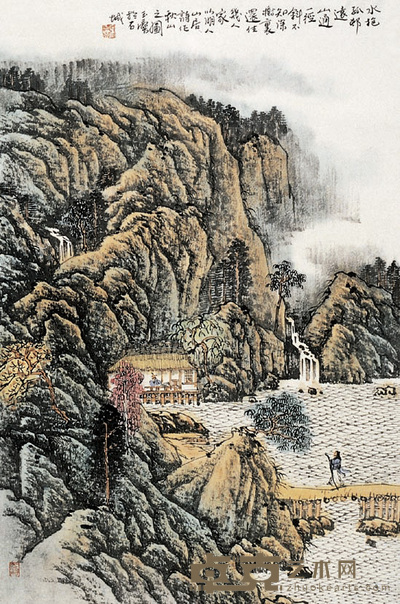 宋玉麟 秋山图 立轴 68×45cm