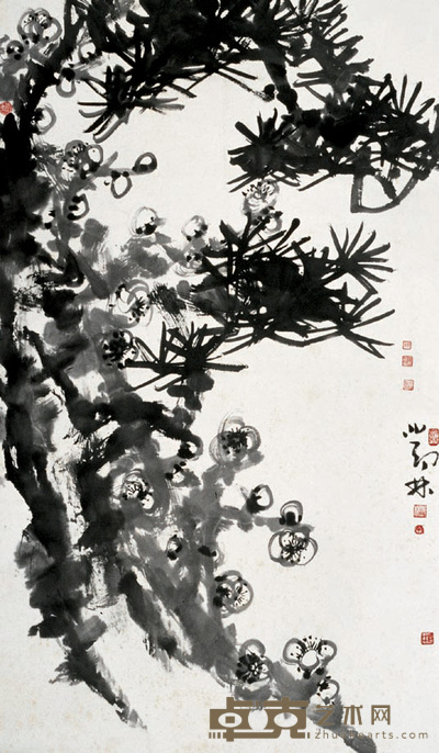 邓林 松梅图 镜心 122×72cm