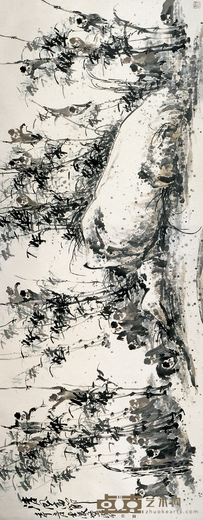 徐培辰 猴戏 镜心 142×363cm