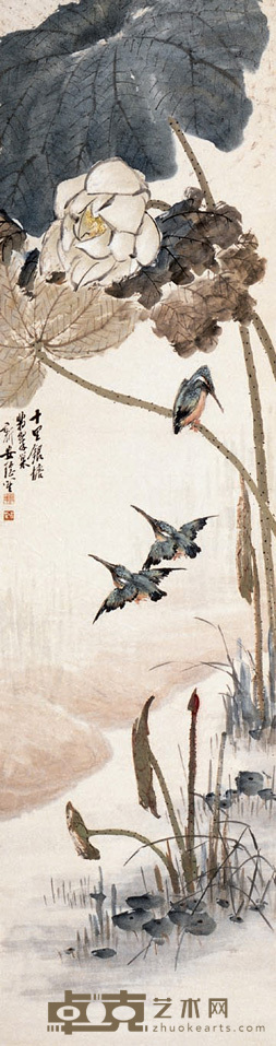 程璋 十里银塘 立轴 148×39cm
