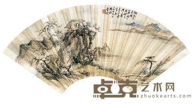 曹标 山水 成扇 19×50cm