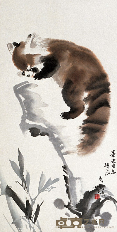 王有政 熊猫 立轴 67×34cm