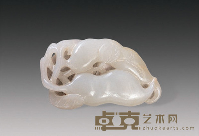 清 玉雕扁豆坠 长5.2cm